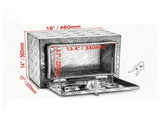 18 x 12 x 14 Inch Underbody Truck Storage Box Diamond Plate Waterproof Tool Box with T-Handle 37570095