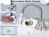 2-Handle 4-Inch Brushed Nickel Bathroom Faucet, Bathroom Vanity Sink Faucets with Pop-up Drain and 74227257