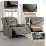 3 Seater Home Theater Recliner Manual Recliner Chair with a LED Light Strip Two Built-in Cup Holders WF323623AAE