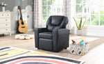 ZUN Kids Recliner Chair Black PVC W311P216907