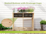 Solid Fir Wood Raised Garden Bed, Foldable Side Table DIY Paintable Planter Box for Herbs 47776973