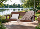 5.5 ft Heavy-Duty Wooden Porch Swing, 880 lb Capacity Patio Bench Swing with Hanging Chains, for 06319625