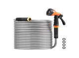 50 ft Stainless Steel Garden Hose, Durable Water Hose with 10-Function Spray Nozzle, Flexible and 17444970