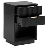 Black P2 Density Board Wavy Pattern Drawer Front 454070cm Two-Drawer Bedside Cabinet 75644100