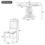 ZUN 5-Piece Retro Functional Dining Set, 1 Extendable Table with a 16-inch Leaf and 4 Upholstered Chairs 21280824