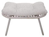3-Piece Off-White Woven Rope Patio ,Lounge chair with ottoman and small table,Comfy Reading Chair W3990P462704