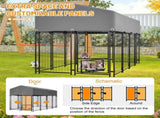 Dog Kennel Outdoor with Roof, 4.23'x7.81'x4.83' Welded Wire Enclosure, Heavy Duty Dog Crate with 76997181