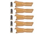 5 Pack V23SYL Dirt Teeth V Style Bucket Tooth with V23PN Flex Pins Yellow Fit for Backhoe Loader 60942739