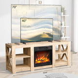 58 inch oak color double-sided cross fireplace cabinet 149 * 40 * 60cm 18 inch fireplace core 43944768