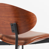 Mid-Century Modern Dining Chairs Set of 2 Italian-Inspired Bentwood Design with Matte Metal Legs & N842P290053D