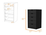 Logan Black 5 Narrow Drawer Dresser B062P175096