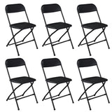 6pcs Injection Molding Classic Garden Plastic Folding Chair Black 02305977