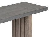 Uniquely Designed Oak Veneer Console Table with Distinctive Side Shapes, Suitable for N711P241282M