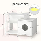 ZUN Cat litter box enclosure for bathroom, Hidden Litter Pet Washroom with Divider, Indoor Cat House for W1687P251061