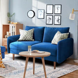 56.3" Velvet Round Arm Apartment Loveseat 75528308
