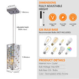 Modern Crystal Pendant Light - 3 Pack, Adjustable Hanging Ceiling Lamp with Crystal Prism Design for W1340P208477