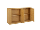 64-inch wave shaped TV stand, rounded corner sideboard, storage cabinet, buffet, wood vertical W1162P309026