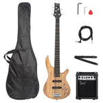 ZUN GIB 5 String Full Size Electric Bass Guitar SS Pickups and Amp Kit for 92408941