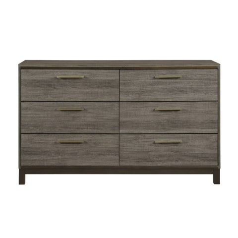 ZUN Contemporary Styling 1pc Dresser of 6x Drawers with Antique Bar Pulls Two-Tone Finish Wooden Bedroom B01167248