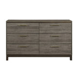 ZUN Contemporary Styling 1pc Dresser of 6x Drawers with Antique Bar Pulls Two-Tone Finish Wooden Bedroom B01167248