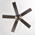 ZUN 52-inch 5-blade Lighted Ceiling Fan with Remote Control , Glass Shade --Matte W1592P162583