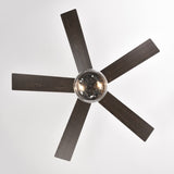 ZUN 52-inch 5-blade Lighted Ceiling Fan with Remote Control , Glass Shade --Matte 60763048