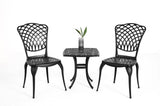 ZUN Bistro Set 3 Piece Rustproof Cast Aluminum Patio Furniture Sets 2 Chairs and 1 Round Table Outdoor, W640P251292