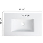 ZUN 30 Inch Bathroom Ceramic Sink Basin, White W1550P168218