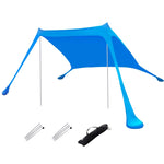 ZUN 6.5x6.5FT Foldable Beach Canopy Tent Collapsible Shade Sail Sun Protection Windproof Shelter 4 29696457