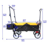 folding wagon Collapsible Outdoor Utility Wagon, Heavy Duty Folding Garden Portable Hand Cart, Drink W22747804