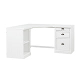 57.68" Modern L Shaped Executive Desk with 2 Storage Cabinets and 3 Drawers,Corner Writing 84716179