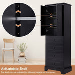 ZUN Storage Cabinet with 2 Doors and 4 Drawers for Bathroom, Office, Adjustable Shelf, MDF Board with WF302825AAB