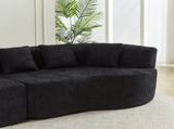 Curved Sectional Sofa, 106.3-inch Oversized Modern Bone-Free Cloud Sofa with 6 Pillows Luxury W3505P355584