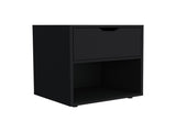 19.7" High Nightstand End Table with Open Shelf,Black B097P167408