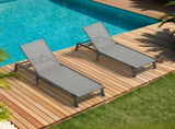 Assemble-Free Chaise Lounge Outdoor, Aluminum Outdoor Chaise Lounge Set of 2 , Patio Lounger W5756P485212