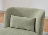 25.2 "Wide Modern Chenille Cushioned Armless Metal Base 360&deg Swivel Chair with Pillow, Suitable W3118P253948