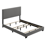 Light Grey Queen Panel Bed with Nailhead Trim B062P181284