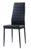 ZUN Modern Style Black Metal Finish Side Chairs 2pc Set Faux Leather Upholstery Contemporary Dining Room B011P156153