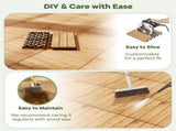 30-Pack Acacia Wood Interlocking Deck Tiles 12"x12" Quick Drainage for Patio Garden Poolside Natural 08436898