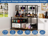 Double 3D Printer Stand with Filament Storage, Heavy-Duty Metal Frame Dual 3D Printer Table 30529476