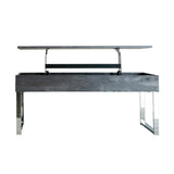 ZUN Dark Charcoal and Chrome Lift Top Coffee Table B062P153910