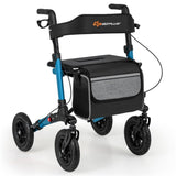 308lbs Foldable Rolling Walker 9" All-Terrain Tires, 7-Level Height , Wide Seat, 01542722