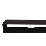 FM FURNITURE Central Floating media rack in melamine with two shelves. Wengue B128P283284