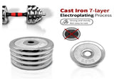 Adjustable Dumbbell Set With 3 in 1 Dumbbell Barbell Metal Connecting Rod, Chromed Weights, 94973263