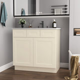 36"in. W x 21"in. D x 34.5"in. H in Antique White Plywood Ready to Assemble Floor Vanity Sink Base T3210P297529