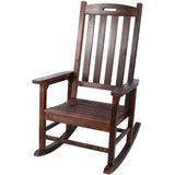 Wooden Oversized Porch Rocker Chair With Wide Seat and Tall Backrest,High Back Smooth Rocking Chairs 44949895