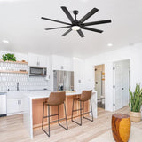 66 Inch Modern Ceiling Fan With Dimmable Led Light 8 ABS Blades Smart Remote Control Reversible DC W882P146899