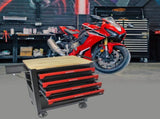 4 DRAWERS MULTIFUNCTIONAL TOOL CART WITH WHEELS AND WOODEN TOP W110265906