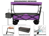 480Lbs Collapsible Wagon with Canopy,Wagon Stroller with 7" All-Terrain Wheels, Lightweight Foldable 47984277