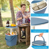 ZUN Outdoor Cooler Table, 4 Gallon Portable Cooler Side Table with Handle, Bottle Opener and Lift Top 64692168